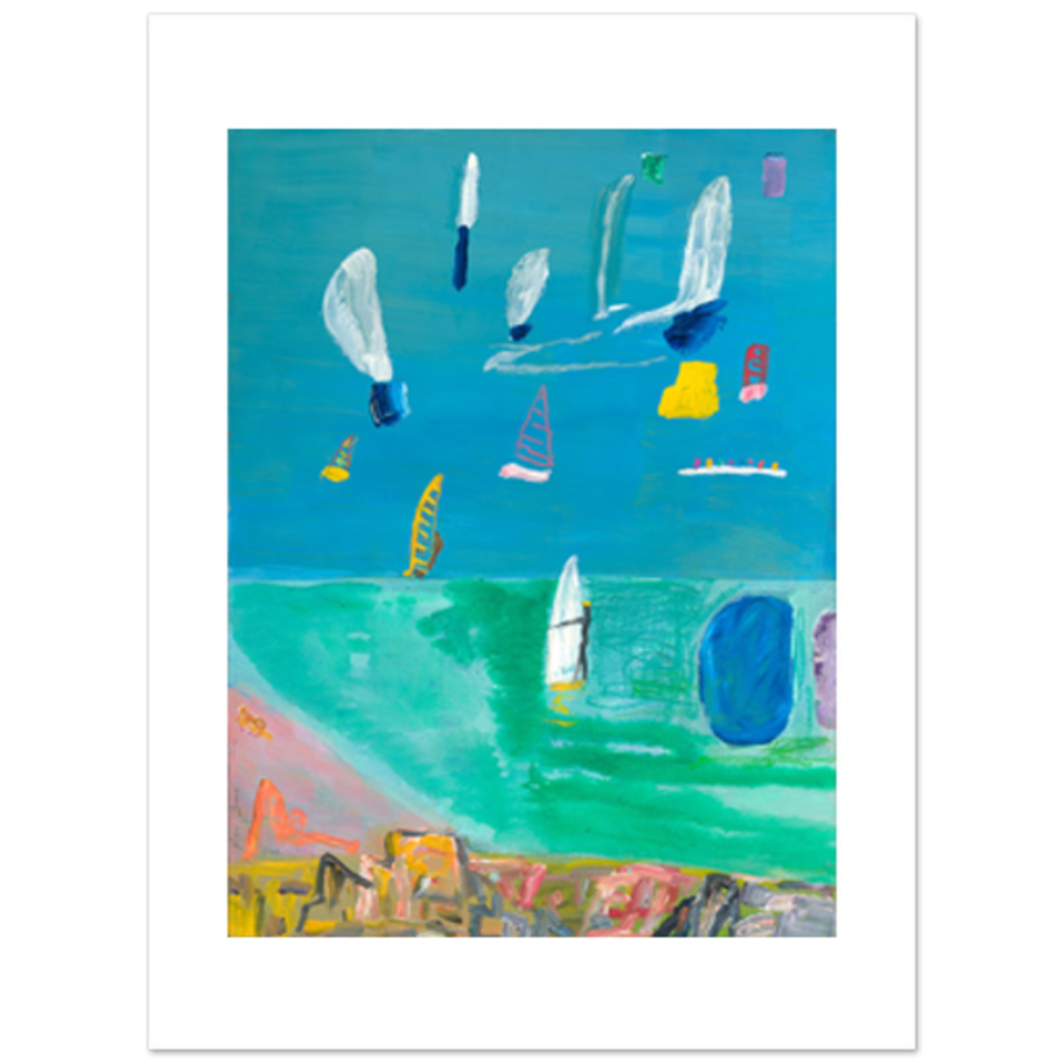 ケン・ドーンの絵画作品　タイトルは、beach and sailing 2014